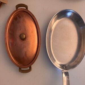 Copper collection of 1970s chef grade pans